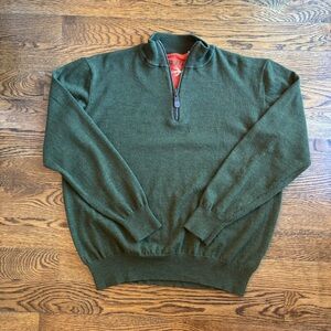 Orvis 100% Merino Wool Quarter Zip Sweater | XL Green | Fly Fishing Pullover